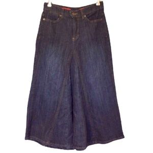 NYDJ EUC Long Jean Skirt Dark Wash Tummy Tuck EUC RARE